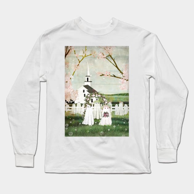 Ghost wedding Long Sleeve T-Shirt by KatherineBlowerDesigns